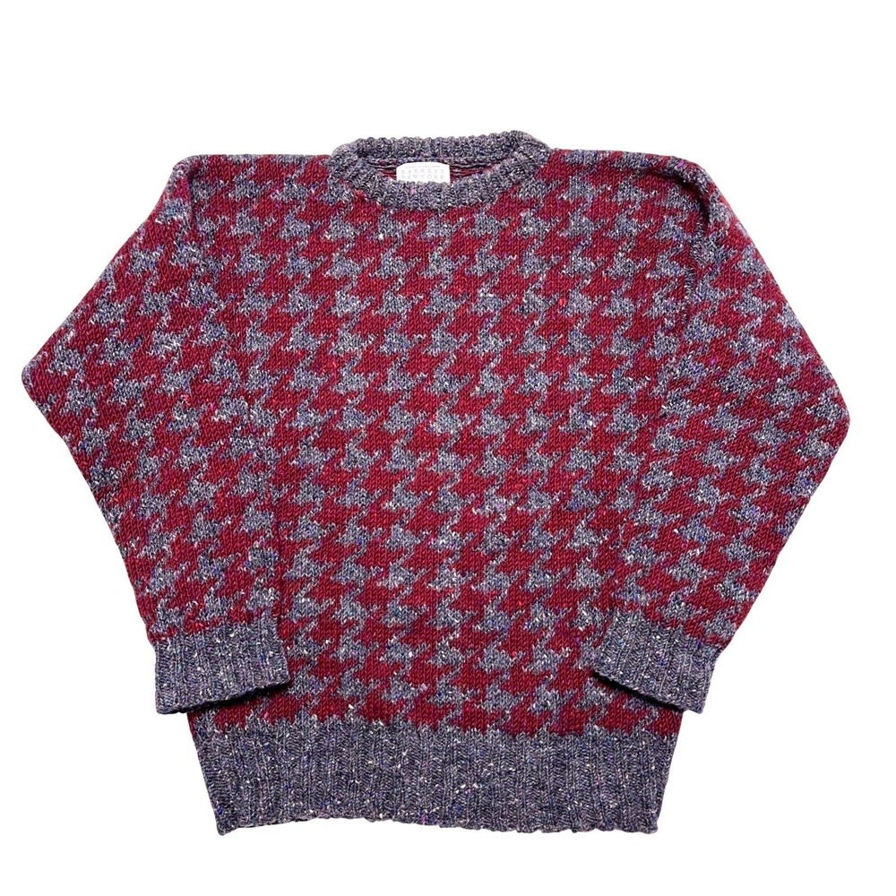 Barneys New York 100% Wool Sweater Mens‎ Large Abstract Chunky Knit